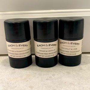 Each and Every mini all natural deodorant, qty 3